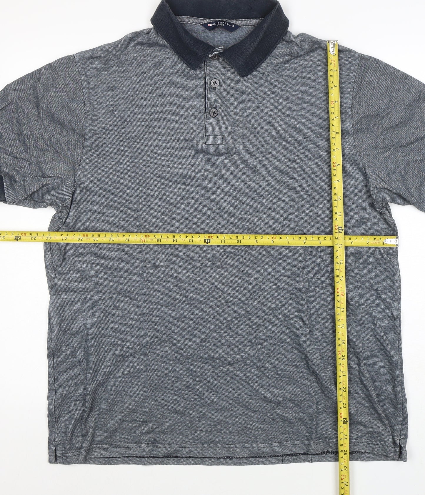 Marks and Spencer Blue Harbour Men's Grey Polo Shirt M Regular Fit