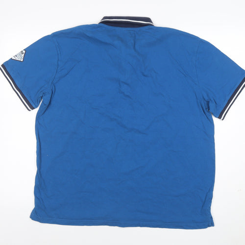 Atlas For Men Blue 2XL Cotton Polo Shirt Short Sleeve