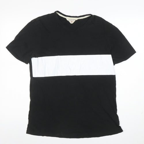 Rag & Bone Men's Black Colourblock Cotton T-Shirt Size M