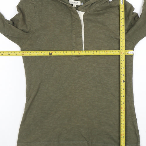 Howies Womens Green XS Basic Long Sleeve Cotton Hooded Top