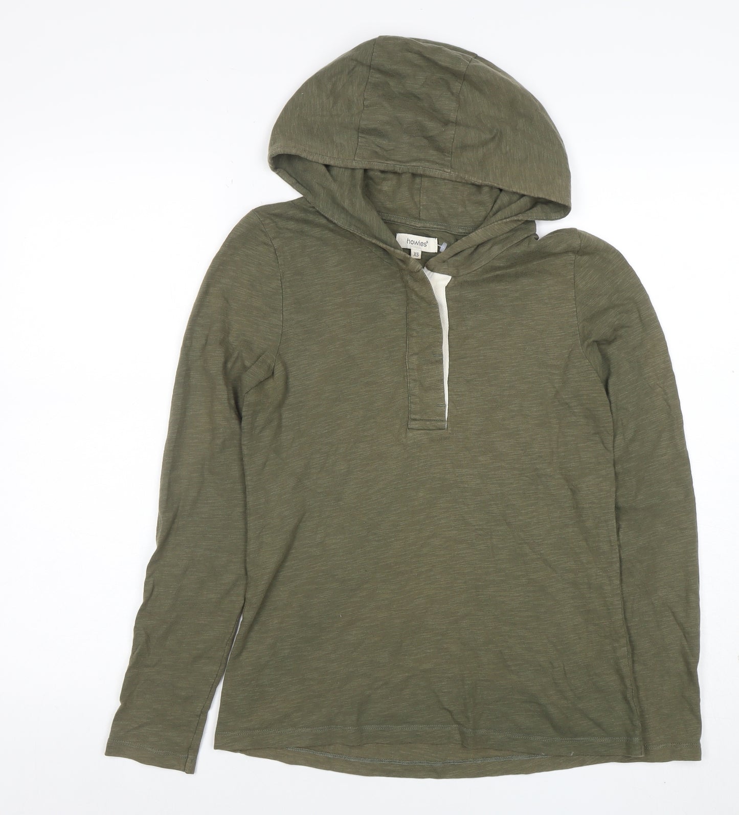 Howies Womens Green XS Basic Long Sleeve Cotton Hooded Top