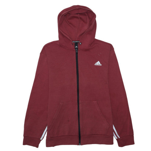 Adidas Men's Red Full Zip Fleece Hoodie Size M