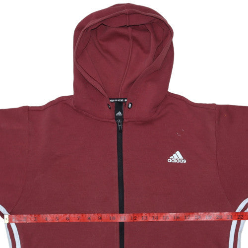 Adidas Men's Red Full Zip Fleece Hoodie Size M