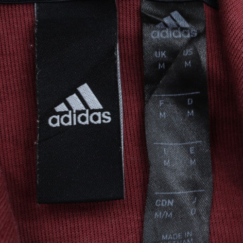Adidas Men's Red Full Zip Fleece Hoodie Size M
