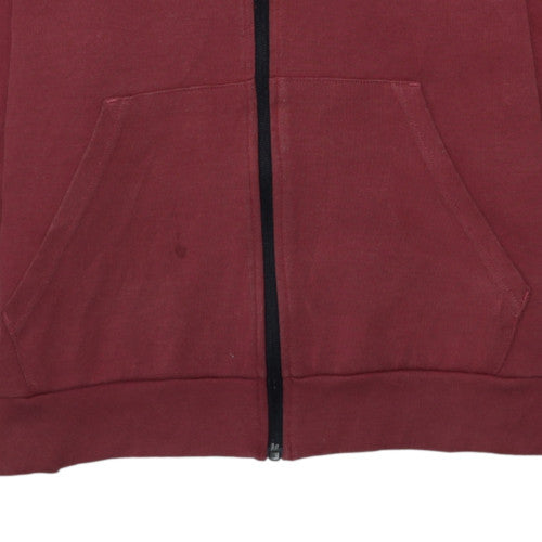 Adidas Men's Red Full Zip Fleece Hoodie Size M