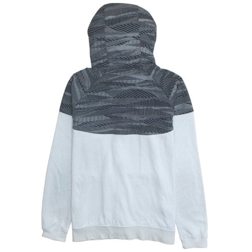 Nike Men's White and Grey Full Zip Hoodie Size M