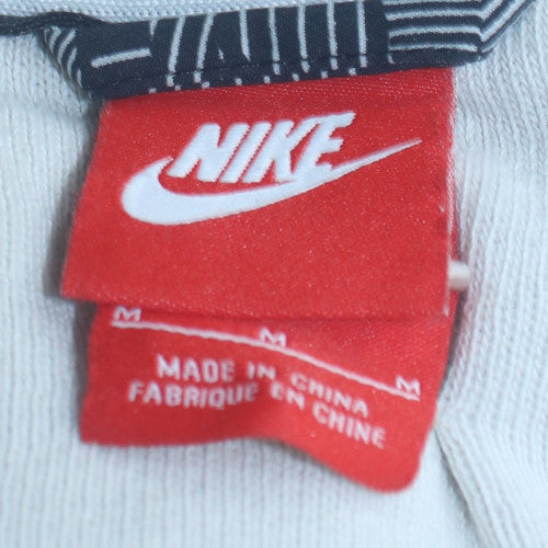 Nike Men's White and Grey Full Zip Hoodie Size M