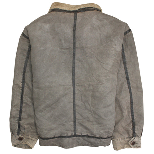 McGarland Men's Brown Faux Leather Bomber Jacket 2XL Lined Winter Coat