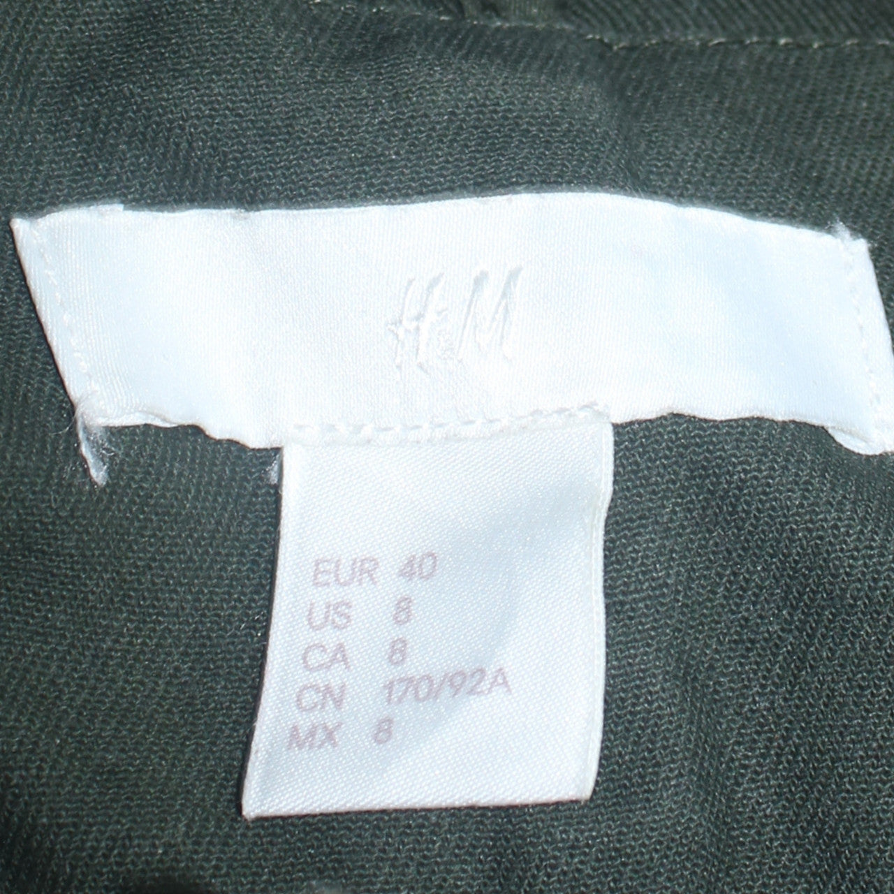 H&M Women's Green Military Jacket Size 12 Cotton Long Casual Style