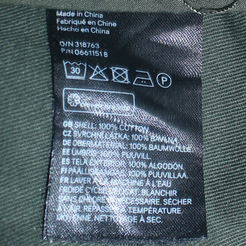 H&M Women's Green Military Jacket Size 12 Cotton Long Casual Style