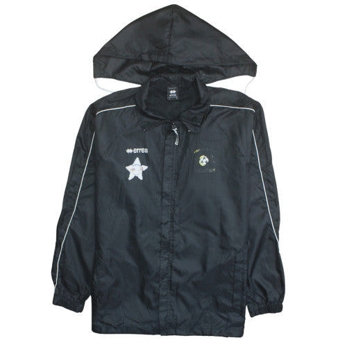 Errea Men's Black L Hooded Rain Jacket Football Sports Coat