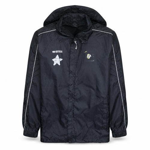 Errea Men's Black L Hooded Rain Jacket Football Sports Coat