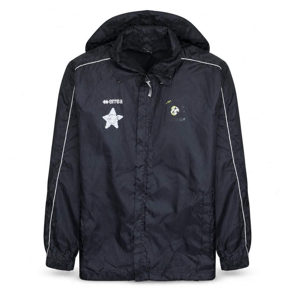 Errea Men's Black L Hooded Rain Jacket Football Sports Coat
