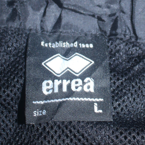 Errea Men's Black L Hooded Rain Jacket Football Sports Coat