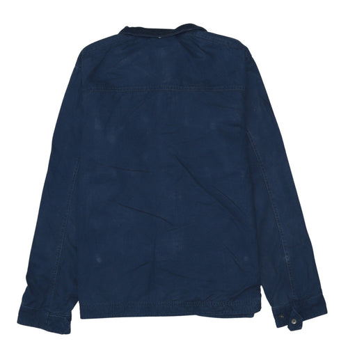 Weird Fish Men's Blue Cotton Button-Up Casual Jacket Size L