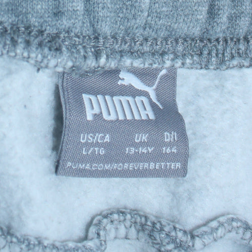 Puma Boys Grey Jogger Trousers 13-14 Years Elastic Waist Comfort Fit