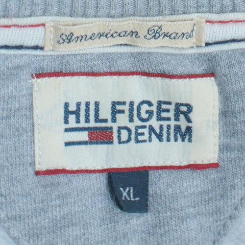 Hilfiger Denim Men's Grey XL Crew Neck Pullover Sweatshirt