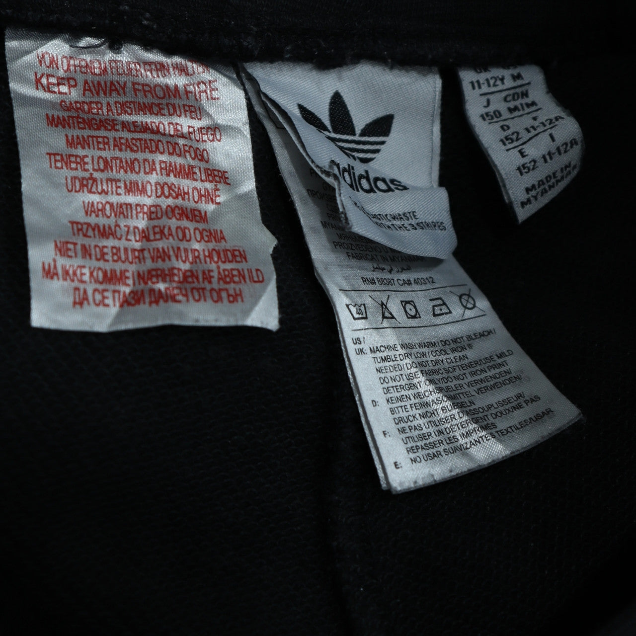 Adidas Boys Black Jogger Trousers 11-12 Years with Side Stripes