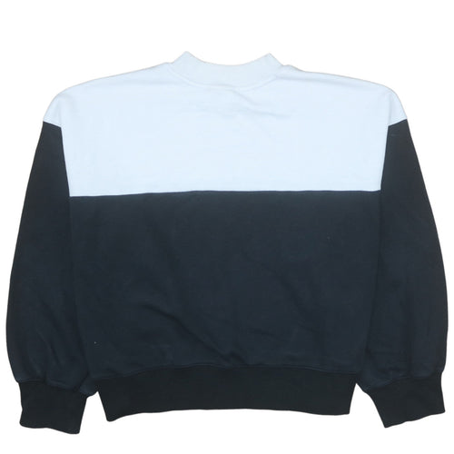 Champion Women Black & White Colourblock Crew Neck Sweatshirt Medium