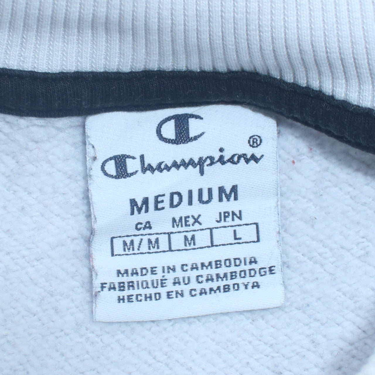 Champion Women Black & White Colourblock Crew Neck Sweatshirt Medium