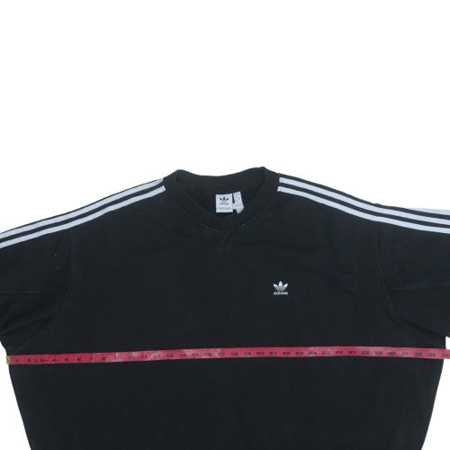 Adidas Women Black 2XL Sweatshirt Crew Neck Long Sleeve Pullover