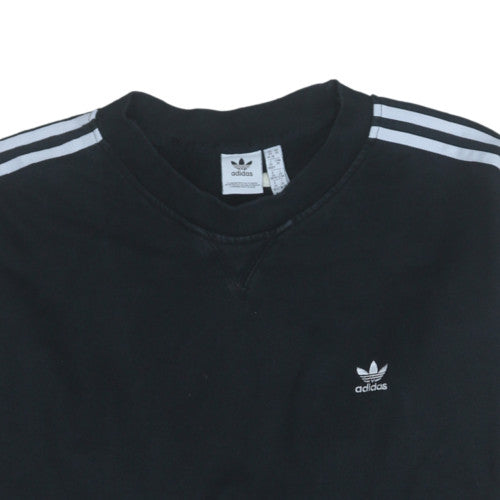 Adidas Women Black 2XL Sweatshirt Crew Neck Long Sleeve Pullover