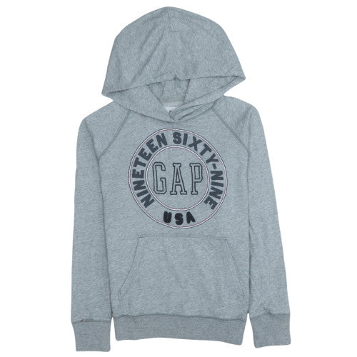 GAP Womens Grey Medium Pullover Hoodie with Logo Print