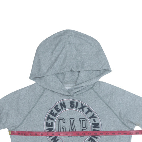 GAP Womens Grey Medium Pullover Hoodie with Logo Print