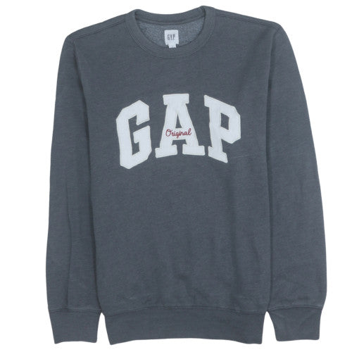 GAP Men's Grey Crew Neck Logo Pullover Sweatshirt Size S