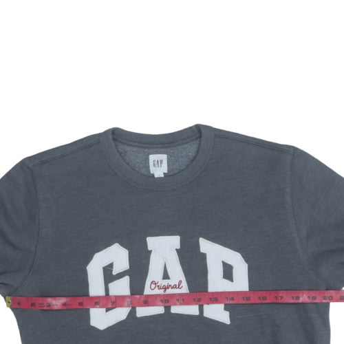 GAP Men's Grey Crew Neck Logo Pullover Sweatshirt Size S