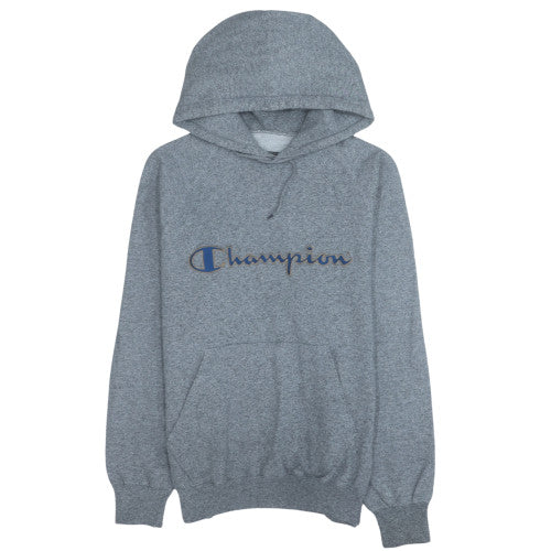 Champion Men's Grey Pullover Hoodie L Logo Sportswear Fleece