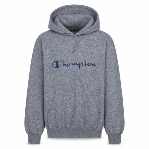 Champion Men's Grey Pullover Hoodie L Logo Sportswear Fleece