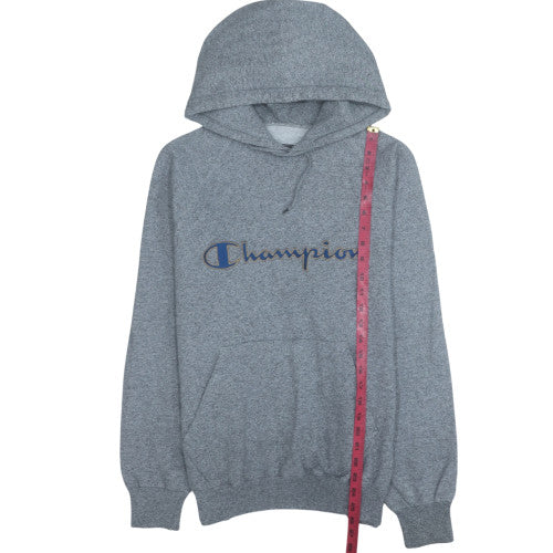 Champion Men's Grey Pullover Hoodie L Logo Sportswear Fleece