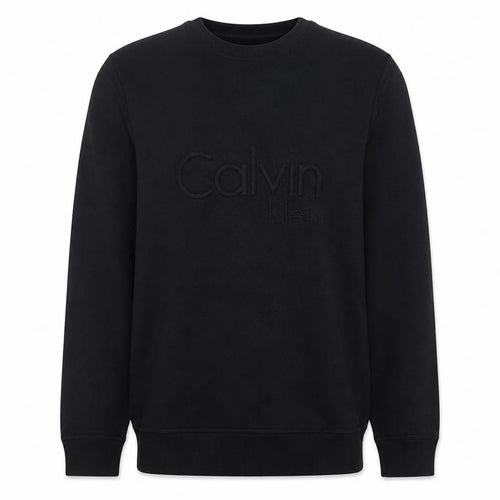 Calvin Klein Men's Black Crew Neck Logo Sweatshirt Size L
