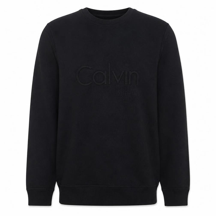 Calvin Klein Men's Black Crew Neck Logo Sweatshirt Size L
