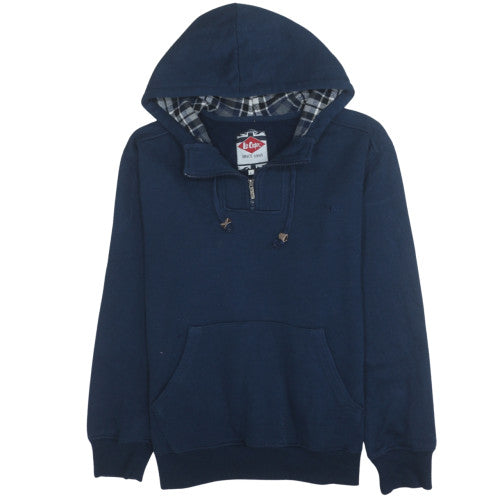 Lee Cooper Men's Blue L 1/4 Zip Hooded Sweatshirt Regular Fit
