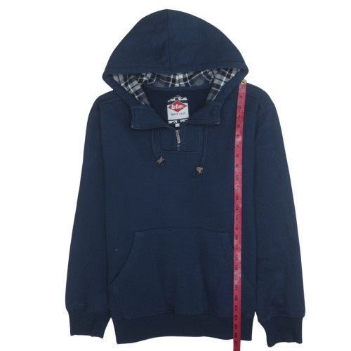 Lee Cooper Men's Blue L 1/4 Zip Hooded Sweatshirt Regular Fit