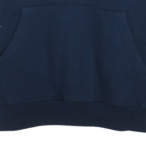 Lee Cooper Men's Blue L 1/4 Zip Hooded Sweatshirt Regular Fit