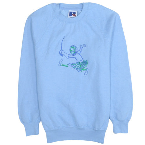 Russell Boys Blue Crew Neck Pullover Sweatshirt 11-12 Years Wallace Fencing Academy