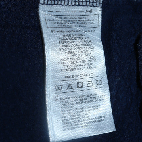 Adidas Men's Blue Colour Block Crew Neck Pullover Sweatshirt M