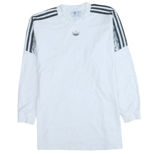 Adidas Womens White Long Sleeve Crew Neck Sweatshirt UK 12