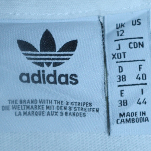 Adidas Womens White Long Sleeve Crew Neck Sweatshirt UK 12