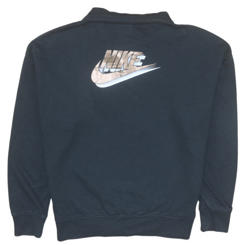 Nike Women's Black Oversized 1/4 Zip Sweatshirt Size S