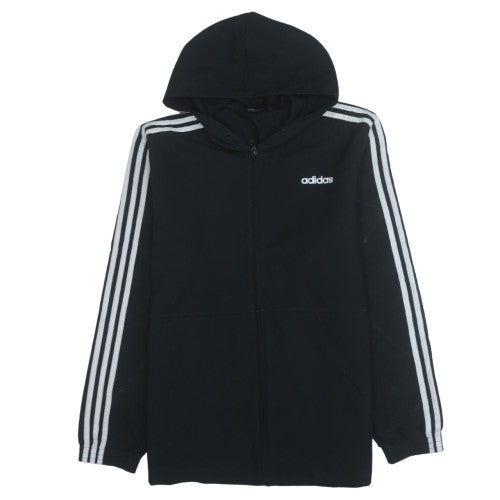 Adidas Men's Black L Hooded Full Zip Sports Jacket