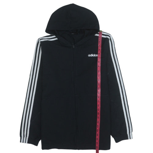 Adidas Men's Black L Hooded Full Zip Sports Jacket