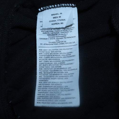 Converse Men's Black Jogger Sweatpants M Regular Fleece Trousers