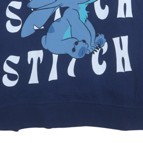 Disney Women's Navy Stitch Pullover Hoodie XL - Primark Cares
