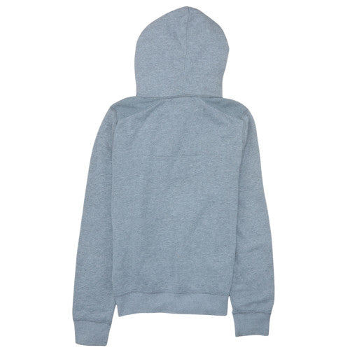 Hollister Men Grey Henley Hoodie L Fleece Logo Pullover Excellent