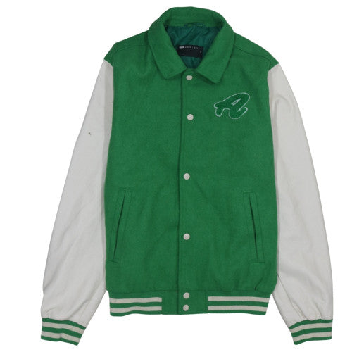 ASOS DESIGN Men's Green Varsity Jacket M Wool Blend Casual