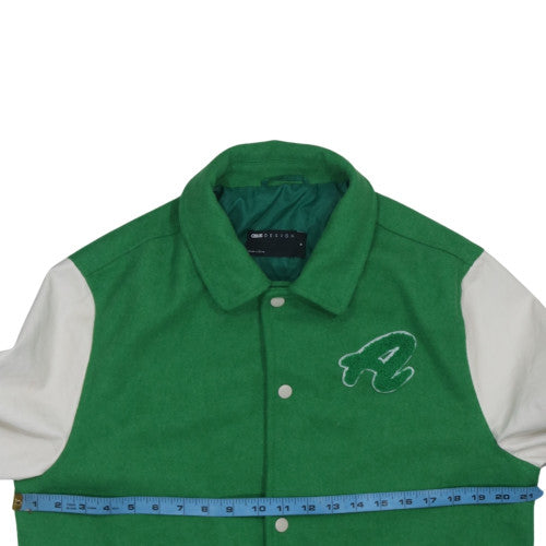 ASOS DESIGN Men's Green Varsity Jacket M Wool Blend Casual